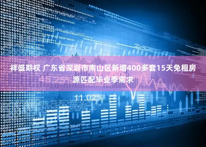 祥盛期权 广东省深圳市南山区新增400多套15天免租房源匹配毕业季需求